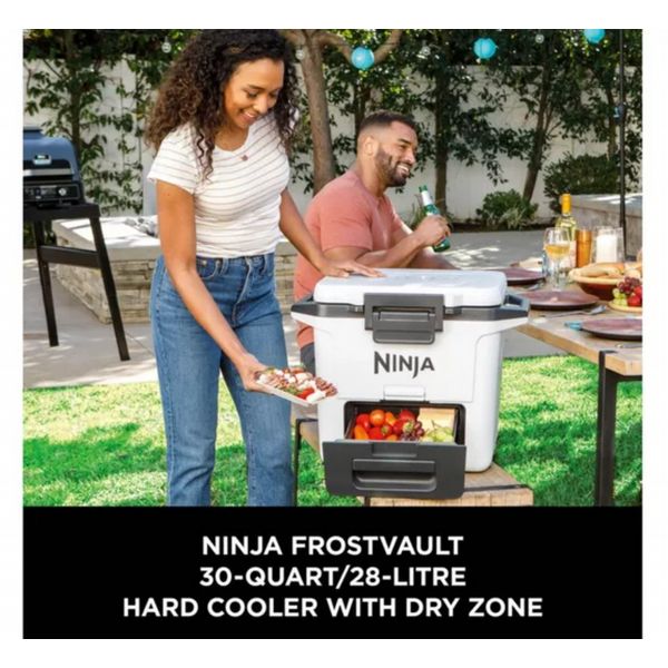 Ninja Fb131Ukwh Frostvault 28L Hard Cooler With Dry Zone - Cloud White