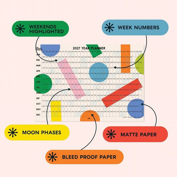2027 Design Museum Wall Planner | Landscape | Dots & Grids