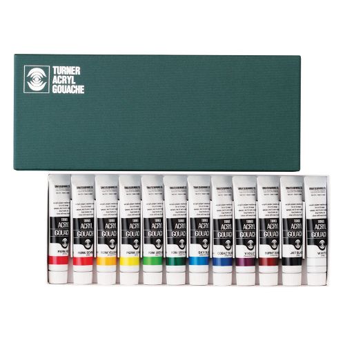 Turner : Acrylic Gouache Paint : 20ml : 12 Colour Set