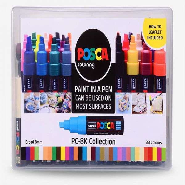  Uni : Posca Marker : PC-8K : Chisel Tip : 8mm : Assorted Colours Set of...