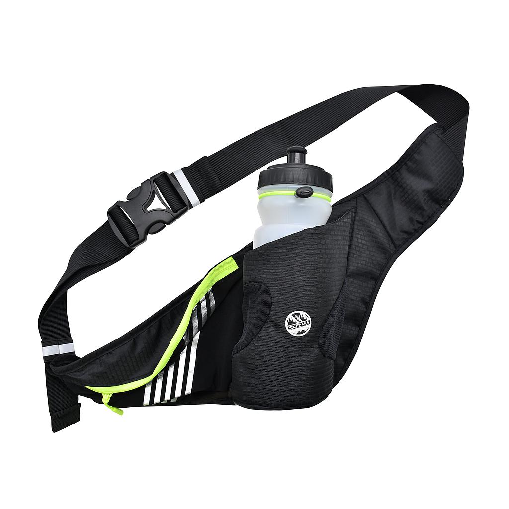 Six Peaks Running Waist Belt with Bottle Holder - Black/Fluo Yellow